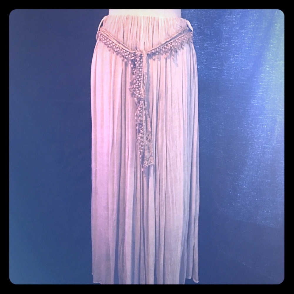 Boho maxi Skirt, 100% Cotton, fully lined
